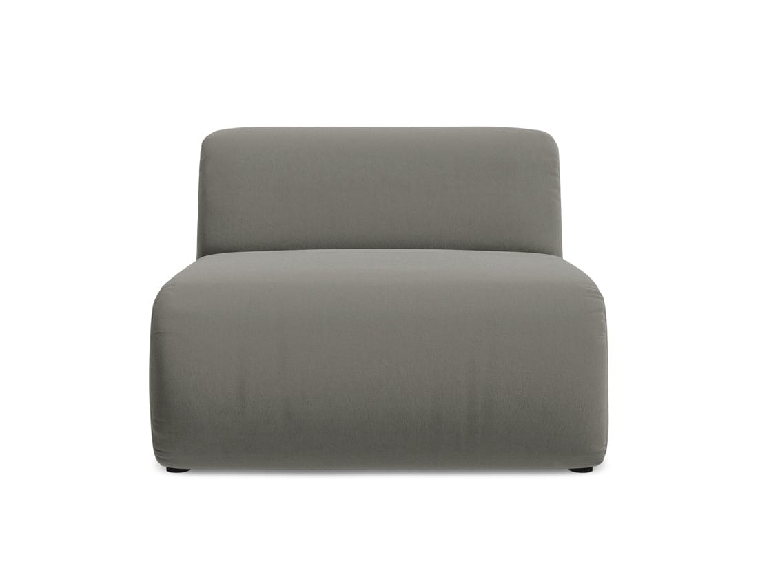 Makamii Fotoliu Modular tapitat cu stofa, Ekahi Velvet 1S C16 Gri / Negru, l90xA89xH70 cm