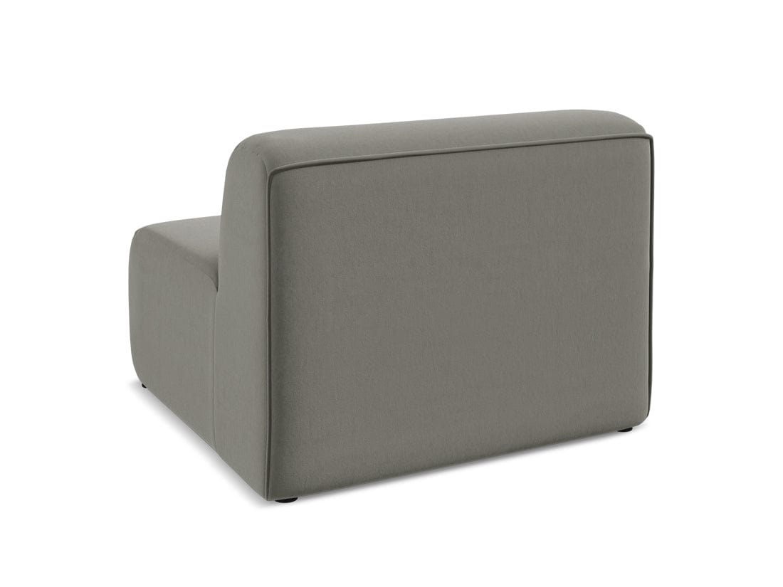 Makamii Fotoliu Modular tapitat cu stofa, Ekahi Velvet 1S C16 Gri / Negru, l90xA89xH70 cm