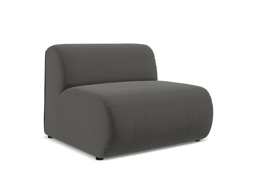 Makamii Fotoliu Modular tapitat cu stofa, Ekahi Velvet 1S C2 Gri Inchis / Negru, l90xA89xH70 cm