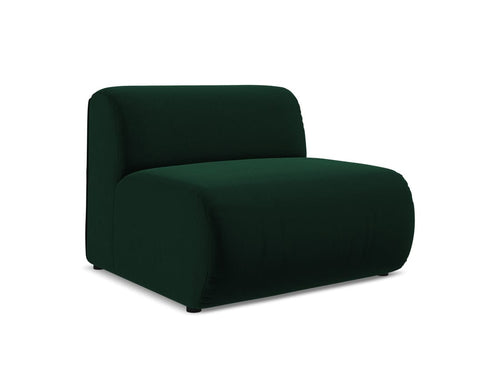 Makamii Fotoliu Modular tapitat cu stofa, Ekahi Velvet 1S C24 Verde Inchis / Negru, l90xA89xH70 cm