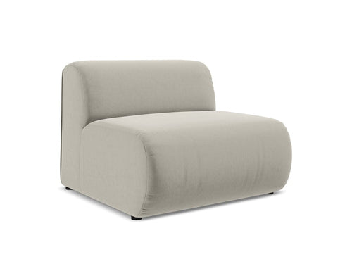 Makamii Fotoliu Modular tapitat cu stofa, Ekahi Velvet 1S C6 Gri Deschis / Negru, l90xA89xH70 cm