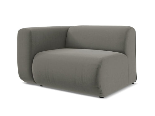 Makamii Fotoliu Modular tapitat cu stofa, Ekahi Velvet L1S C16 Gri / Negru, l114xA89xH70 cm