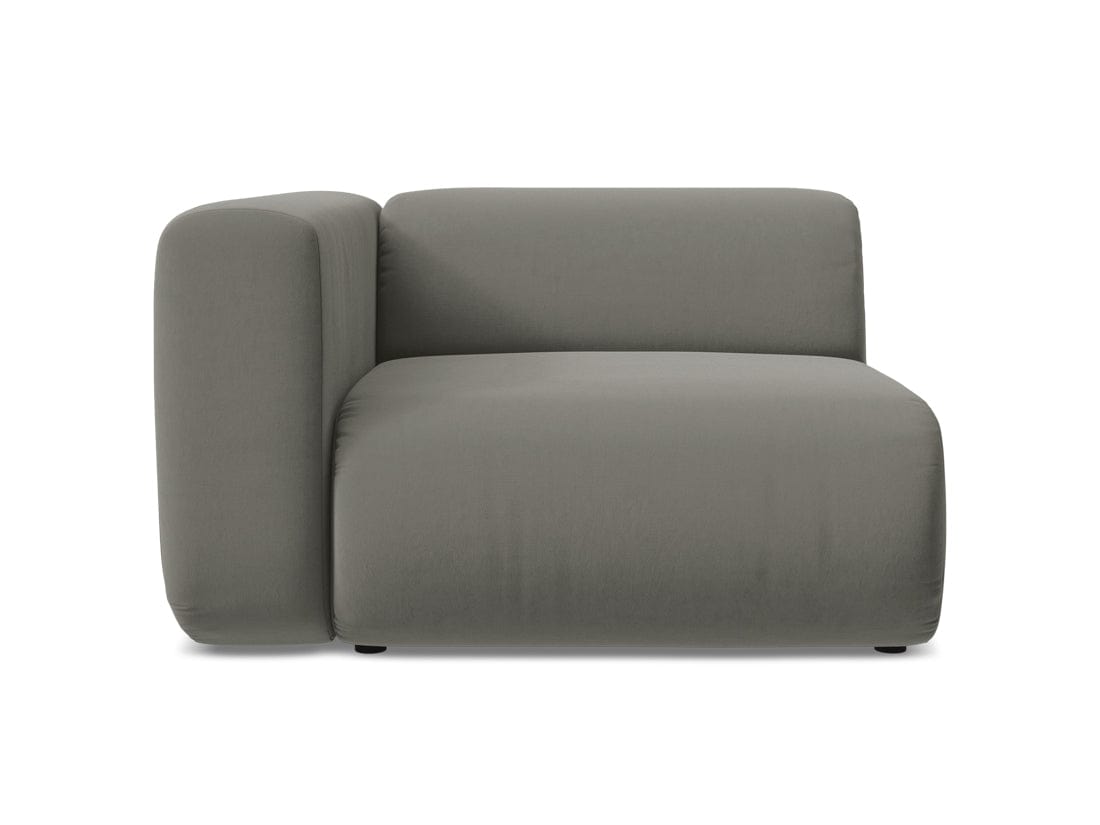 Makamii Fotoliu Modular tapitat cu stofa, Ekahi Velvet L1S C16 Gri / Negru, l114xA89xH70 cm