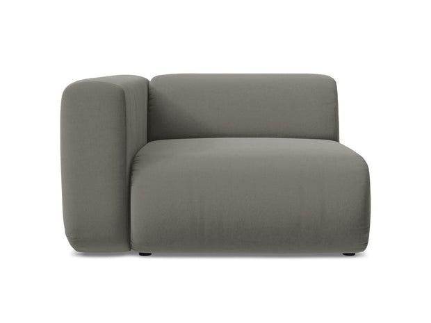 Makamii Fotoliu Modular tapitat cu stofa, Ekahi Velvet L1S C16 Gri / Negru, l114xA89xH70 cm