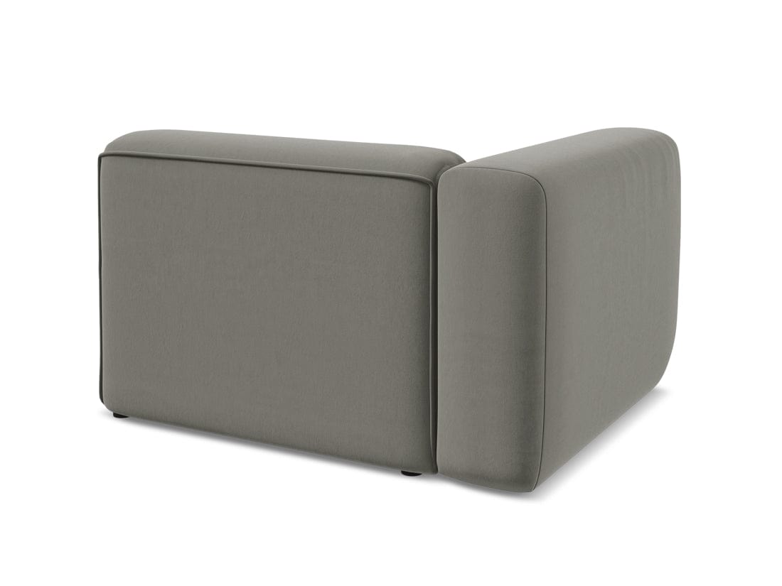 Makamii Fotoliu Modular tapitat cu stofa, Ekahi Velvet L1S C16 Gri / Negru, l114xA89xH70 cm