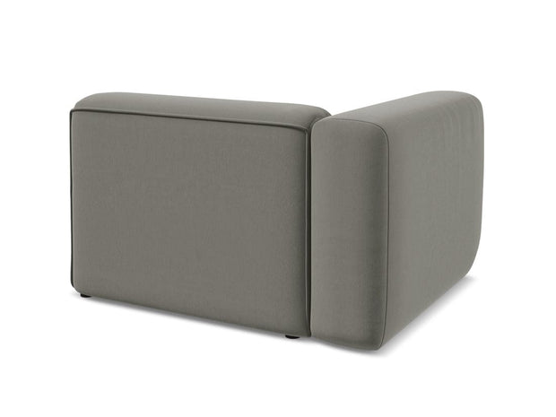 Makamii Fotoliu Modular tapitat cu stofa, Ekahi Velvet L1S C16 Gri / Negru, l114xA89xH70 cm