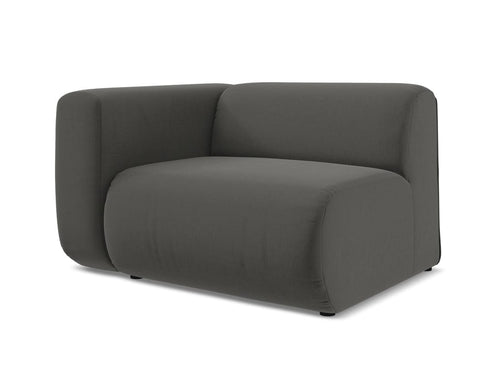 Makamii Fotoliu Modular tapitat cu stofa, Ekahi Velvet L1S C2 Gri Inchis / Negru, l114xA89xH70 cm