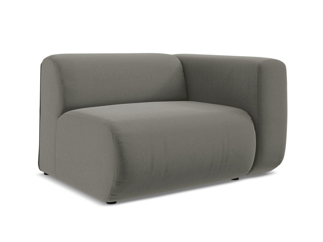 Makamii Fotoliu Modular tapitat cu stofa, Ekahi Velvet R1S C16 Gri / Negru, l114xA89xH70 cm