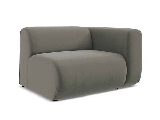 Makamii Fotoliu Modular tapitat cu stofa, Ekahi Velvet R1S C16 Gri / Negru, l114xA89xH70 cm