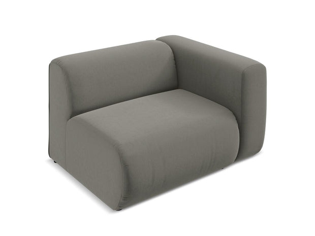 Makamii Fotoliu Modular tapitat cu stofa, Ekahi Velvet R1S C16 Gri / Negru, l114xA89xH70 cm