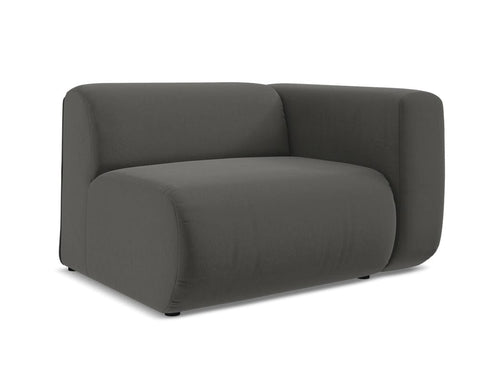 Makamii Fotoliu Modular tapitat cu stofa, Ekahi Velvet R1S C2 Gri Inchis / Negru, l114xA89xH70 cm