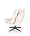 Fotoliu rotativ tapitat cu stofa, Fofana Crem / Negru, l77xA77xH91 cm (4)