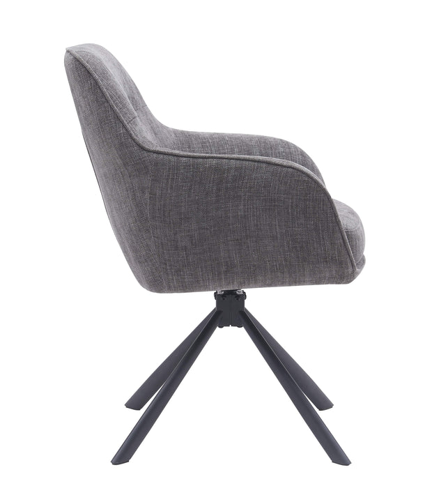 Unique Furniture A/S Fotoliu Rotativ tapitat cu stofa, Select Avola Grafit / Negru, l65xA59xH87 cm