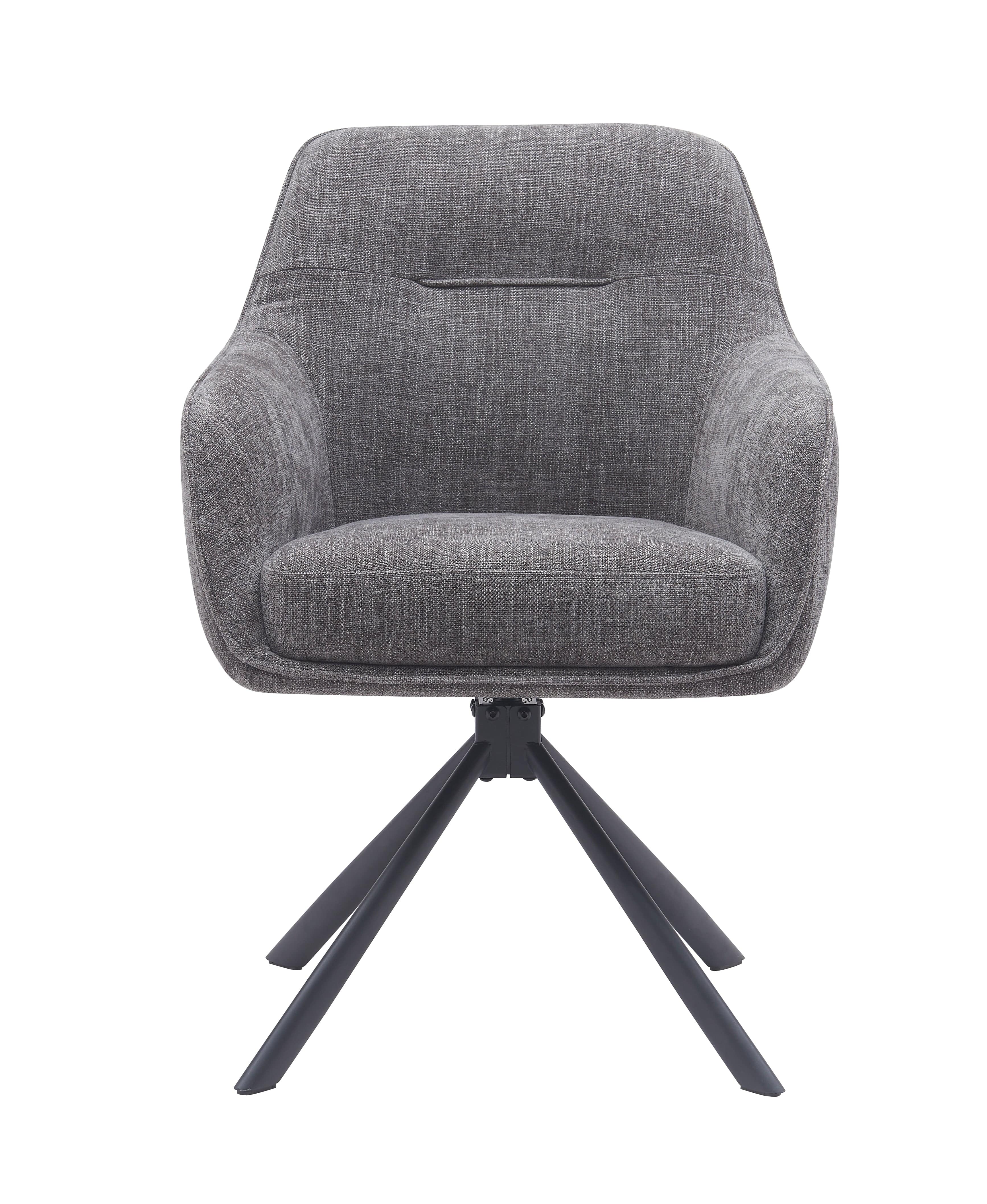 Unique Furniture A/S Fotoliu Rotativ tapitat cu stofa, Select Avola Grafit / Negru, l65xA59xH87 cm