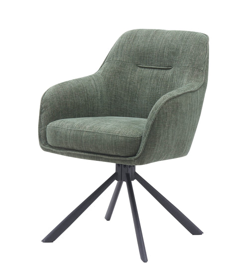 Unique Furniture A/S Fotoliu Rotativ tapitat cu stofa, Select Avola Verde / Negru, l65xA59xH87 cm