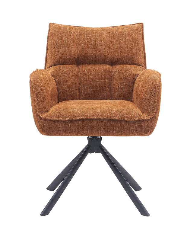 Unique Furniture A/S Fotoliu Rotativ tapitat cu stofa, Select Marilla Ruginiu / Negru, l65xA59xH86 cm