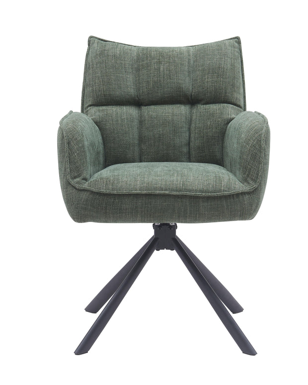 Unique Furniture A/S Fotoliu Rotativ tapitat cu stofa, Select Marilla Verde / Negru, l65xA59xH86 cm