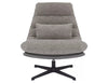 Fotoliu Rotativ tapitat cu stofa si piele ecologica, Felicia Raven Gri, l79xA87xH91 cm (1)