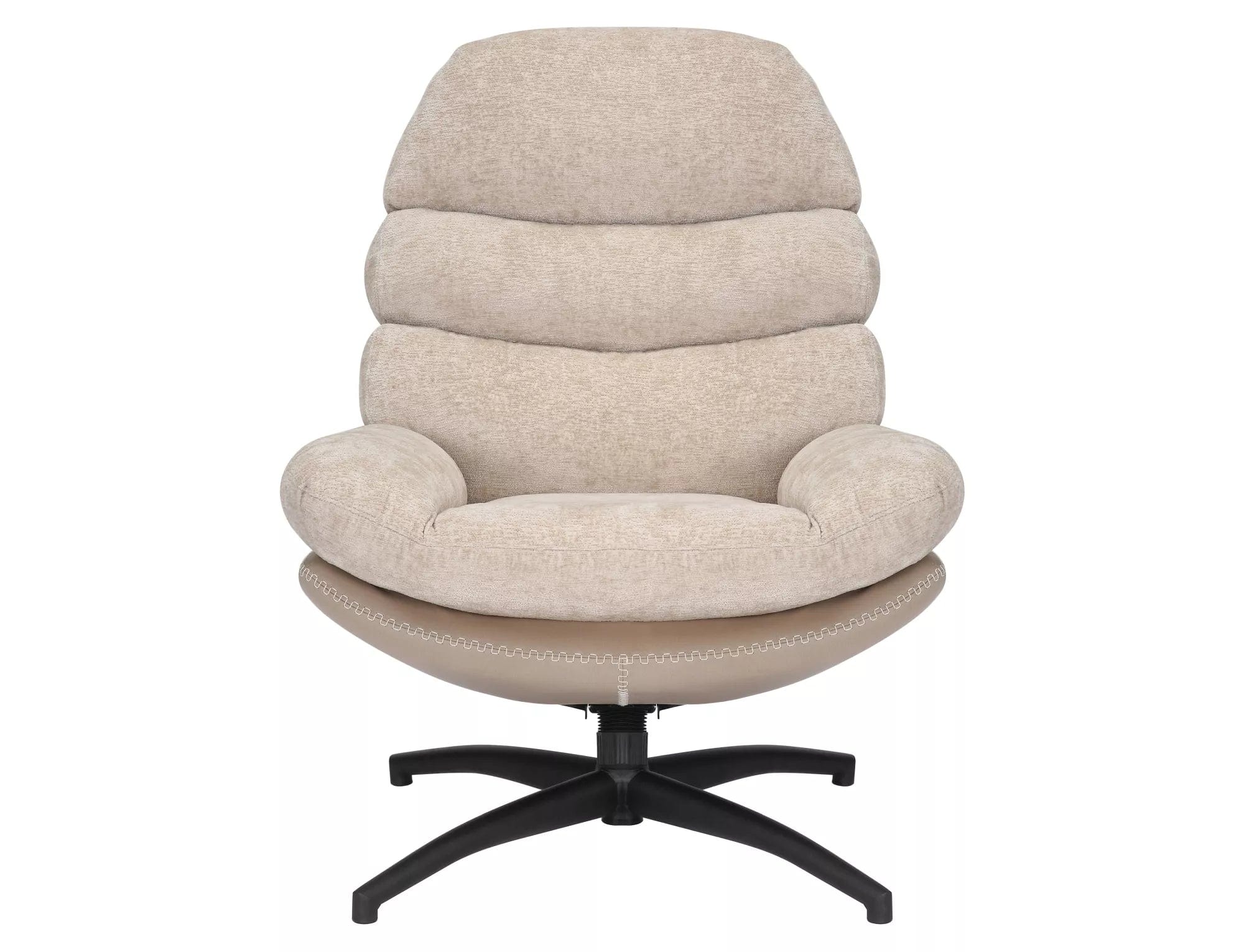 Fotoliu Rotativ tapitat cu stofa si piele ecologica, Giselle Bej, l77xA90xH101 cm (1)