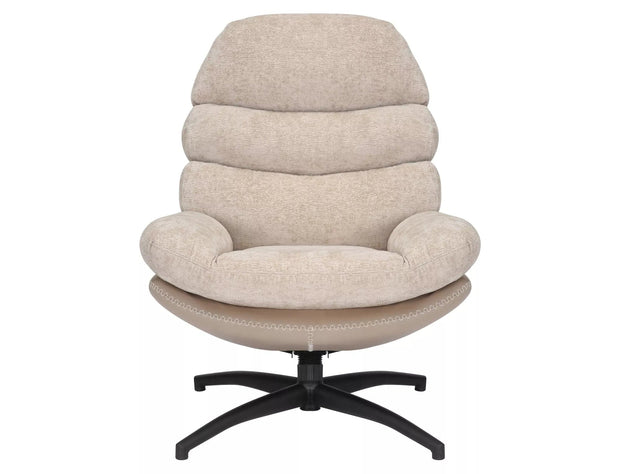 Fotoliu Rotativ tapitat cu stofa si piele ecologica, Giselle Bej, l77xA90xH101 cm (1)