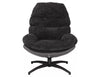 Fotoliu Rotativ tapitat cu stofa si piele ecologica, Giselle Negru, l77xA90xH101 cm (1)