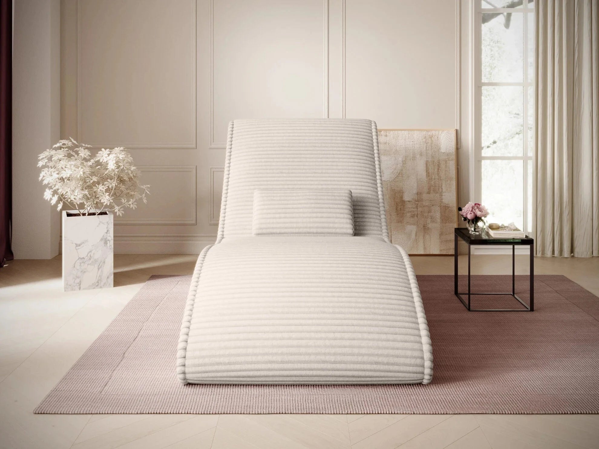 Wersal Fotoliu sezlong relaxare, tapitat, Satis 80, l79xA168xH80 cm