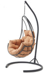 Asir Fotoliu suspendat pentru gradina / terasa din metal si poliester, Kirlangic Antracit / Bej, l120xA120xH214 cm