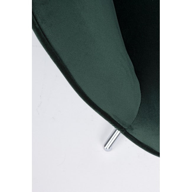 Fotoliu fix tapitat cu stofa, cu picior metalic Farida Verde inchis, l69xA70xH105-117 cm (4)