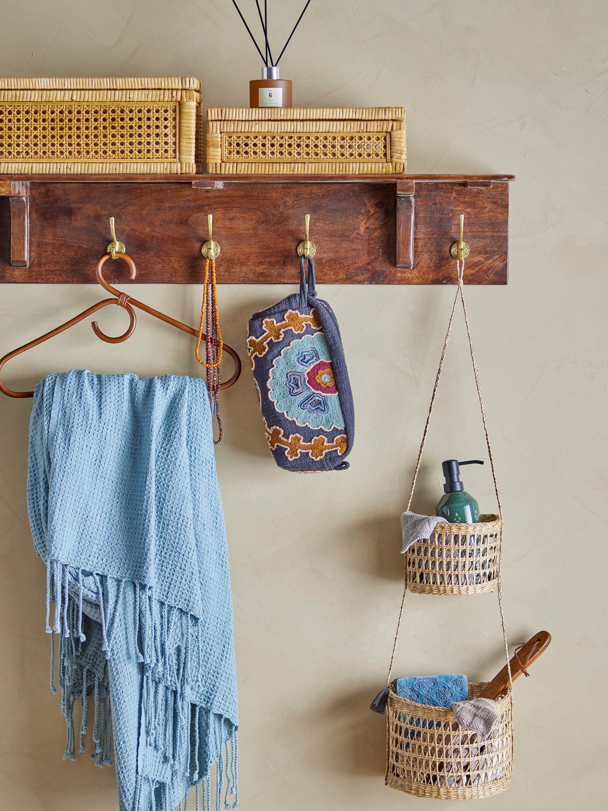 Bloomingville Geanta de cosmetice, Bari Albastru, l25xA9xH13 cm