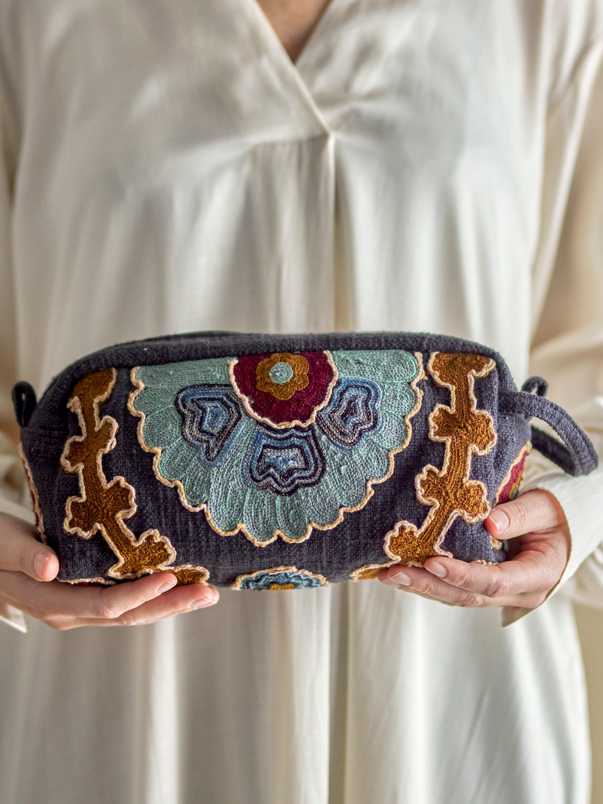 Bloomingville Geanta de cosmetice, Bari Albastru, l25xA9xH13 cm