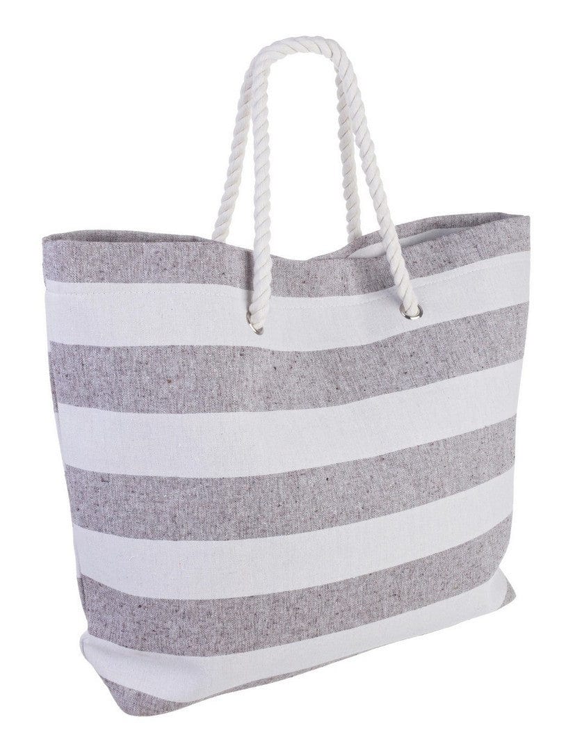 Geanta de plaja, Chios Alb / Gri, l57xA14xH44 cm