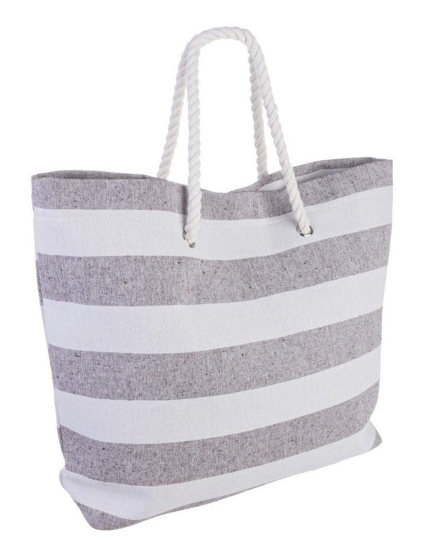 Geanta de plaja, Chios Alb / Gri, l57xA14xH44 cm