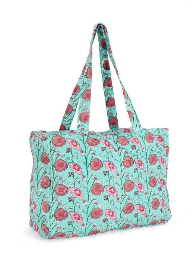 Geanta de plaja, Emelie Turcoaz / Roz, l50xA21xH37 cm