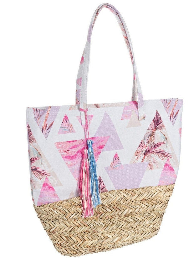 Geanta de plaja, Maui Roz / Natural, l48xA20xH39 cm