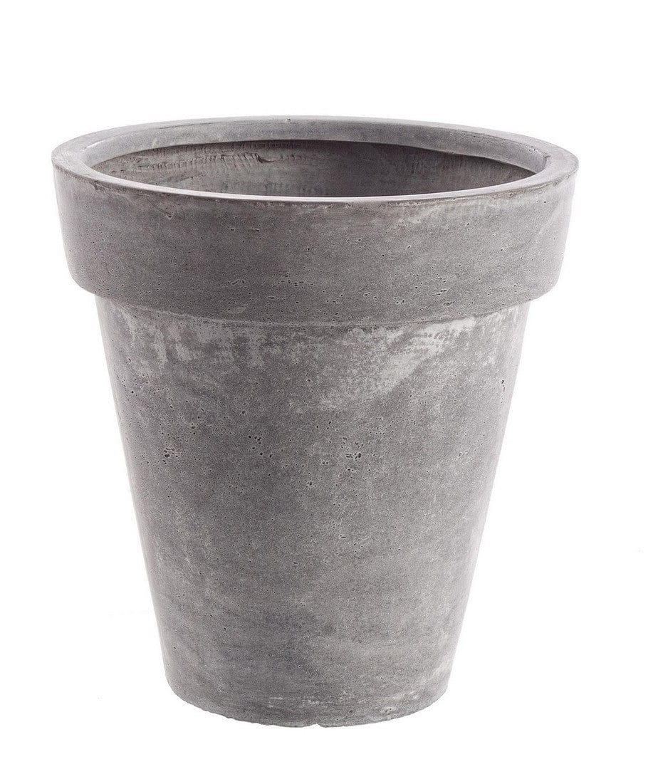 Ghiveci din fibra de sticla si argila, Cement Classic Gri, Ø37xH38 cm