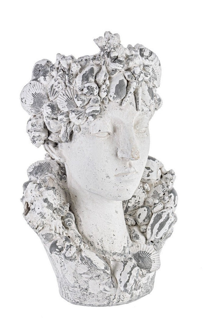 Ghiveci din magnesia, Divinity Head Alb / Gri, L34xl28xH50 cm