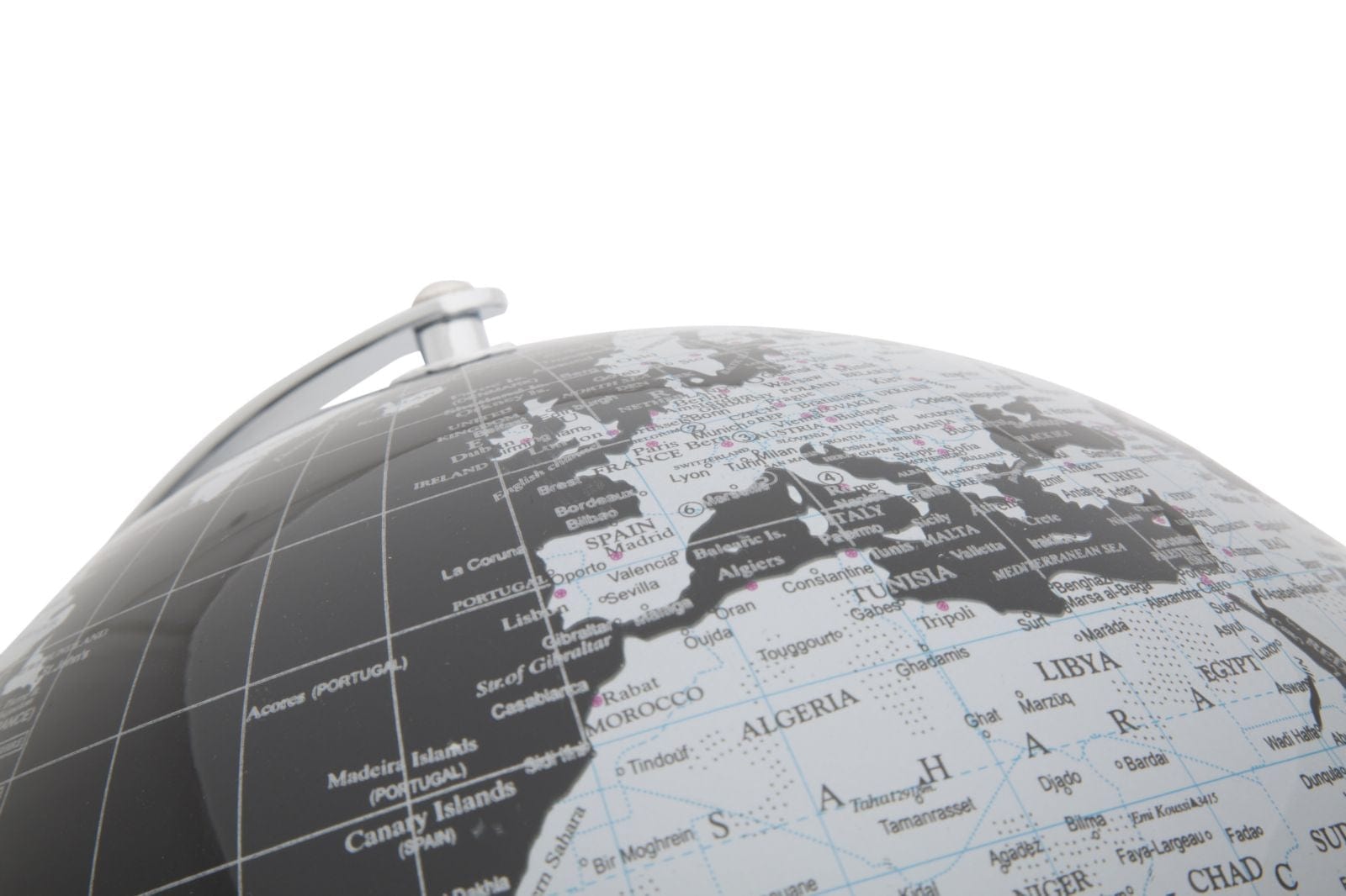 Mauro Ferretti Glob pamantesc din plastic si metal Mapamond Big Negru, Ø25xH34 cm