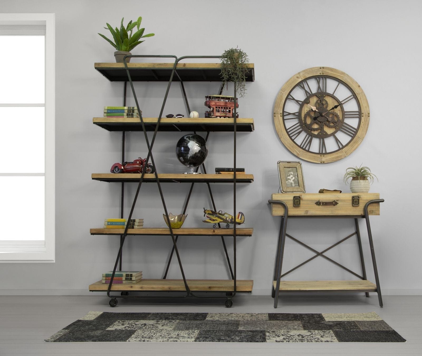 Mauro Ferretti Glob pamantesc din plastic si metal Mapamond Big Negru, Ø25xH34 cm