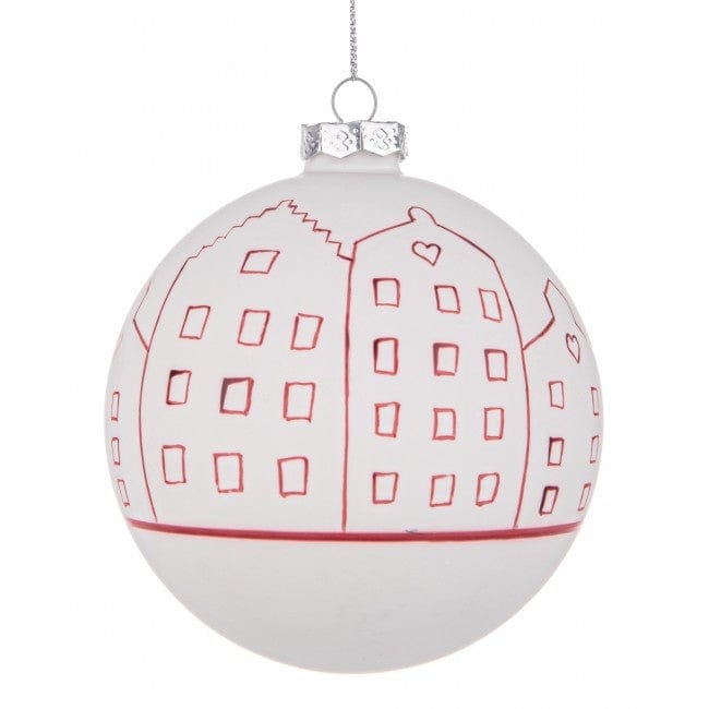 Glob pentru brad, din sticla City Alb, Ø10 cm