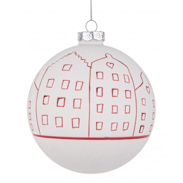 Glob pentru brad, din sticla City Alb, Ø10 cm