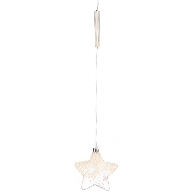 Glob pentru brad, din sticla cu LED Brina Star Auriu, Ø15 cm