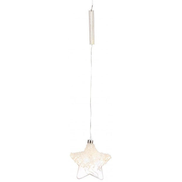 Glob pentru brad, din sticla cu LED Brina Star Auriu, Ø15 cm
