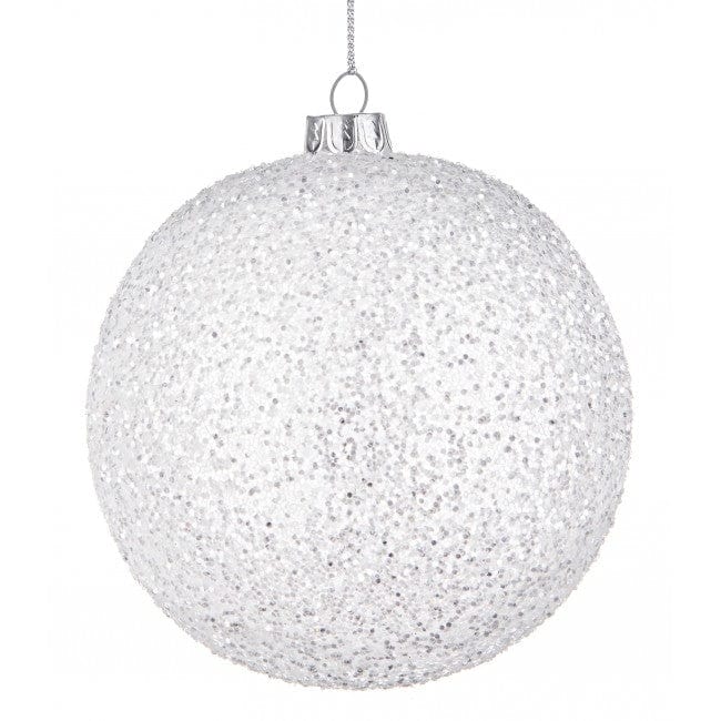 Glob pentru brad, din sticla Lurex Argintiu, Ø10 cm