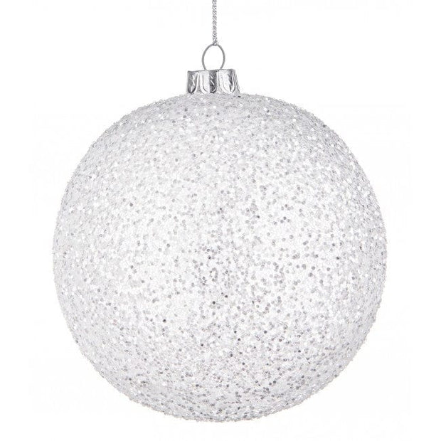 Glob pentru brad, din sticla Lurex Argintiu, Ø10 cm