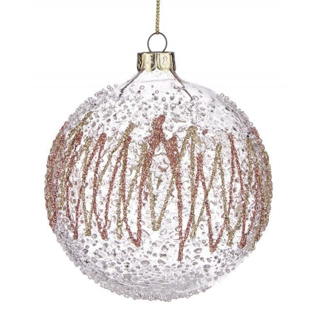 Glob pentru brad, din sticla Zigzag Multicolor, Ø10 cm