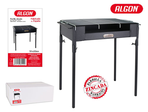 Inde Soler Hispania Gratar BBQ pentru carbuni, din metal, Algon Negru, L58xl35xH18 cm