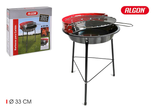 Inde Soler Hispania Gratar BBQ pentru carbuni, din metal, Algon Negru / Rosu, L42xl35xH45 cm
