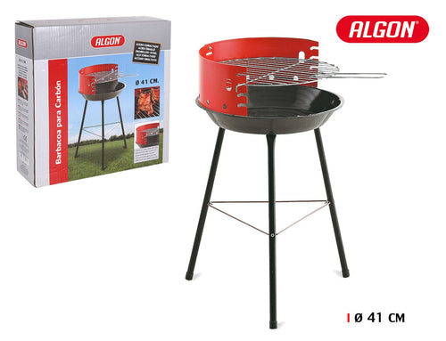Inde Soler Hispania Gratar BBQ pentru carbuni, din metal, Algon Rosu / Negru, Ø41xH65 cm