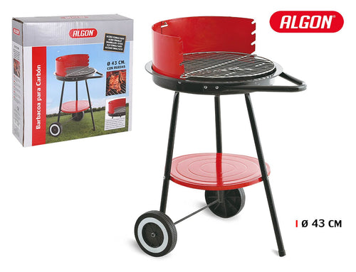 Inde Soler Hispania Gratar BBQ pentru carbuni, din metal, Algon Rosu / Negru, Ø43xH71 cm