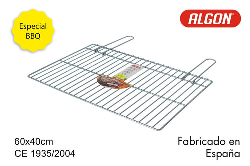 Inde Soler Hispania Grill BBQ simplu din zinc, Algon Crom, L60xl40 cm